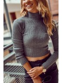 Short turtleneck with long sleeves, dark gray 190155 - Online store - Boutique